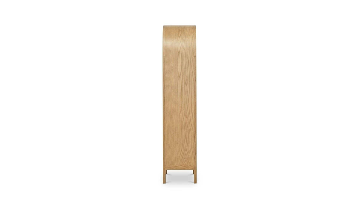 37.4" Natural Solid Oak Display Cabinet