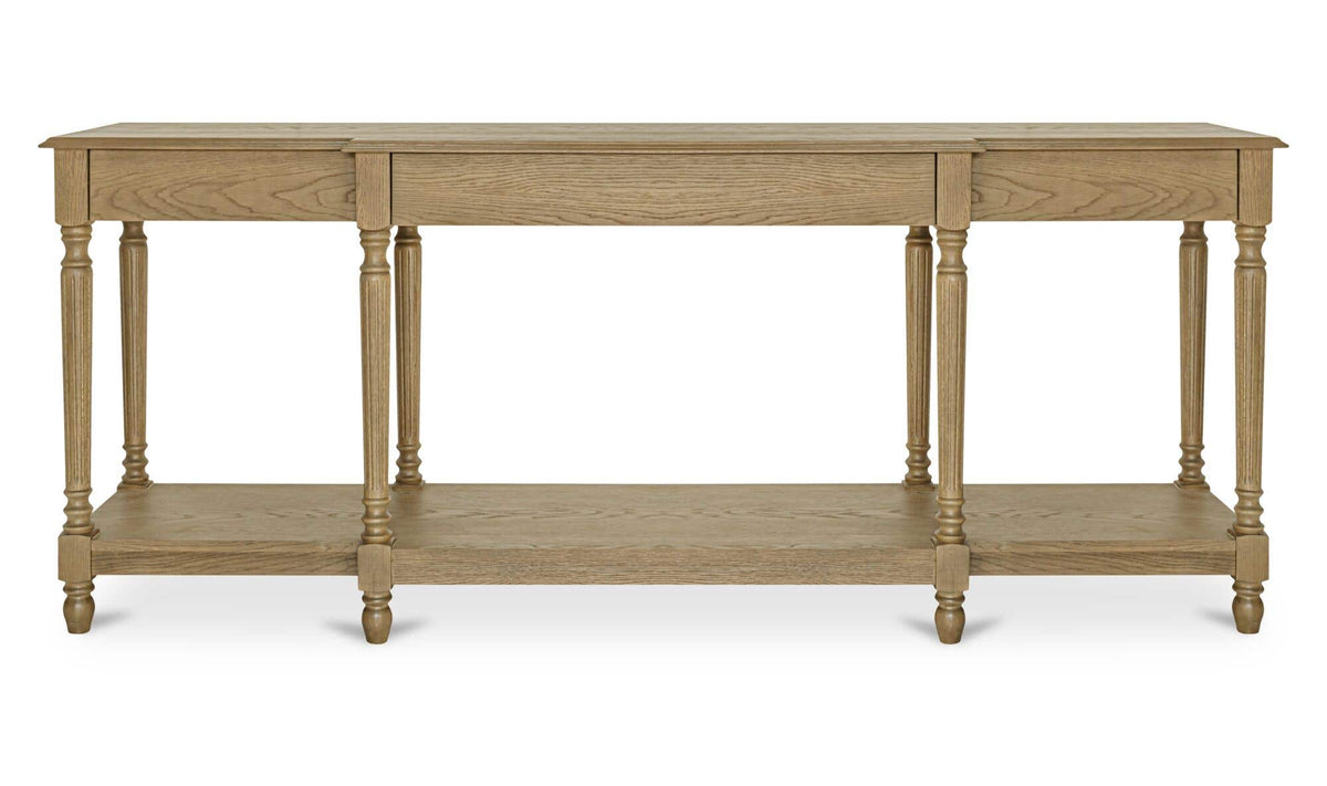 80" Brown Solid Oak Console Table