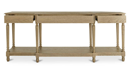 80" Brown Solid Oak Console Table
