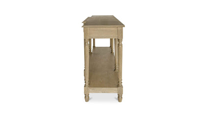 80" Brown Solid Oak Console Table