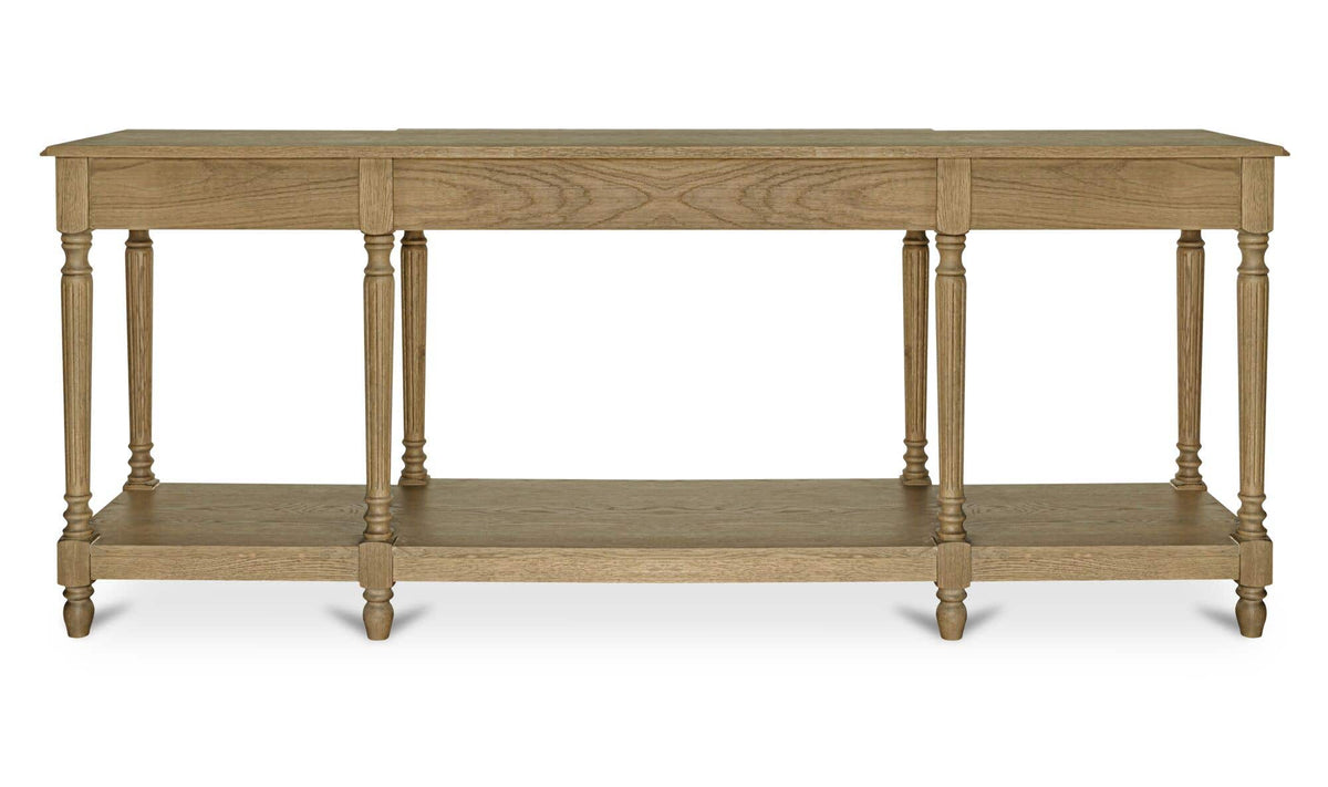80" Brown Solid Oak Console Table