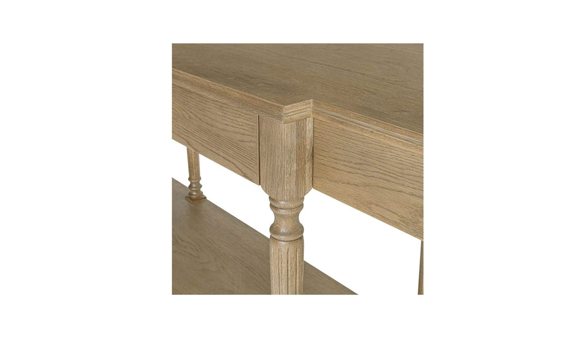 80" Brown Solid Oak Console Table