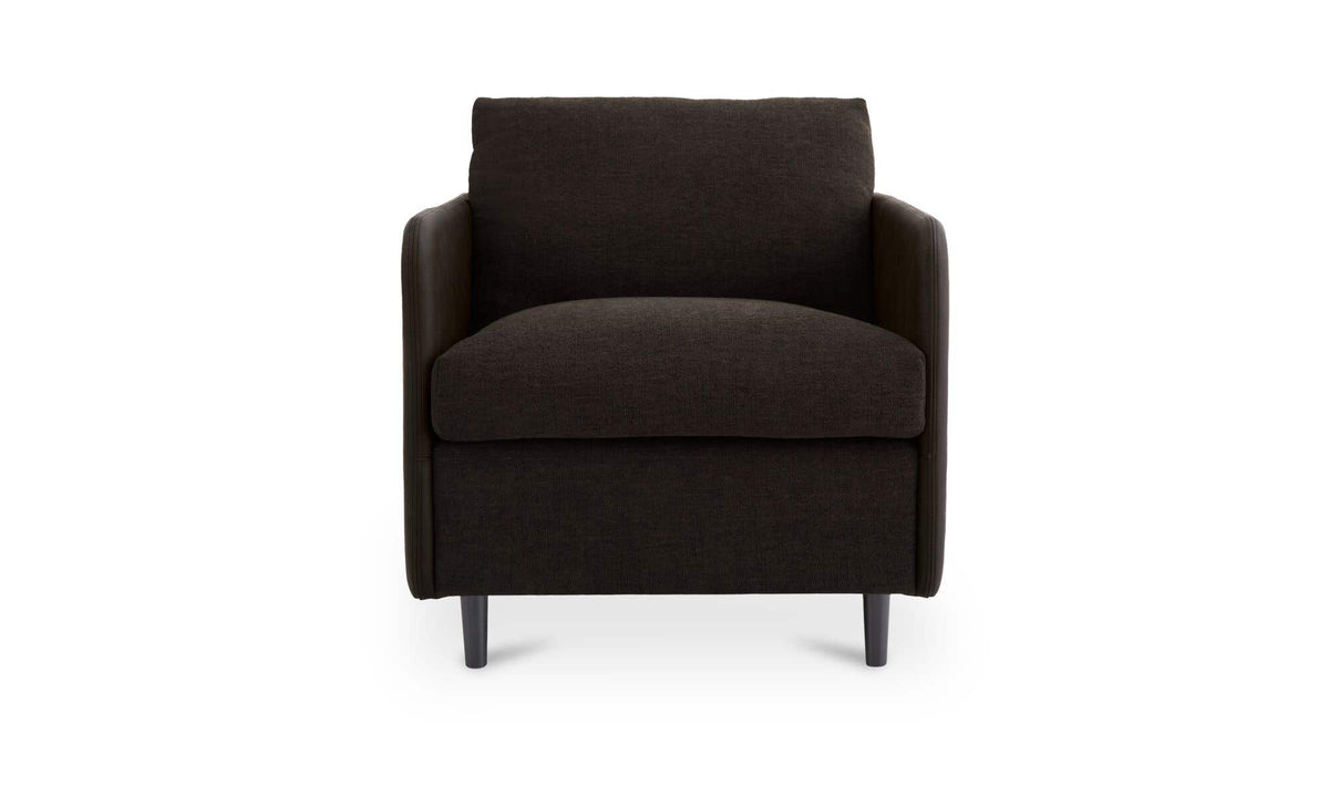 31.5" Warm Black Leather Accent Chair