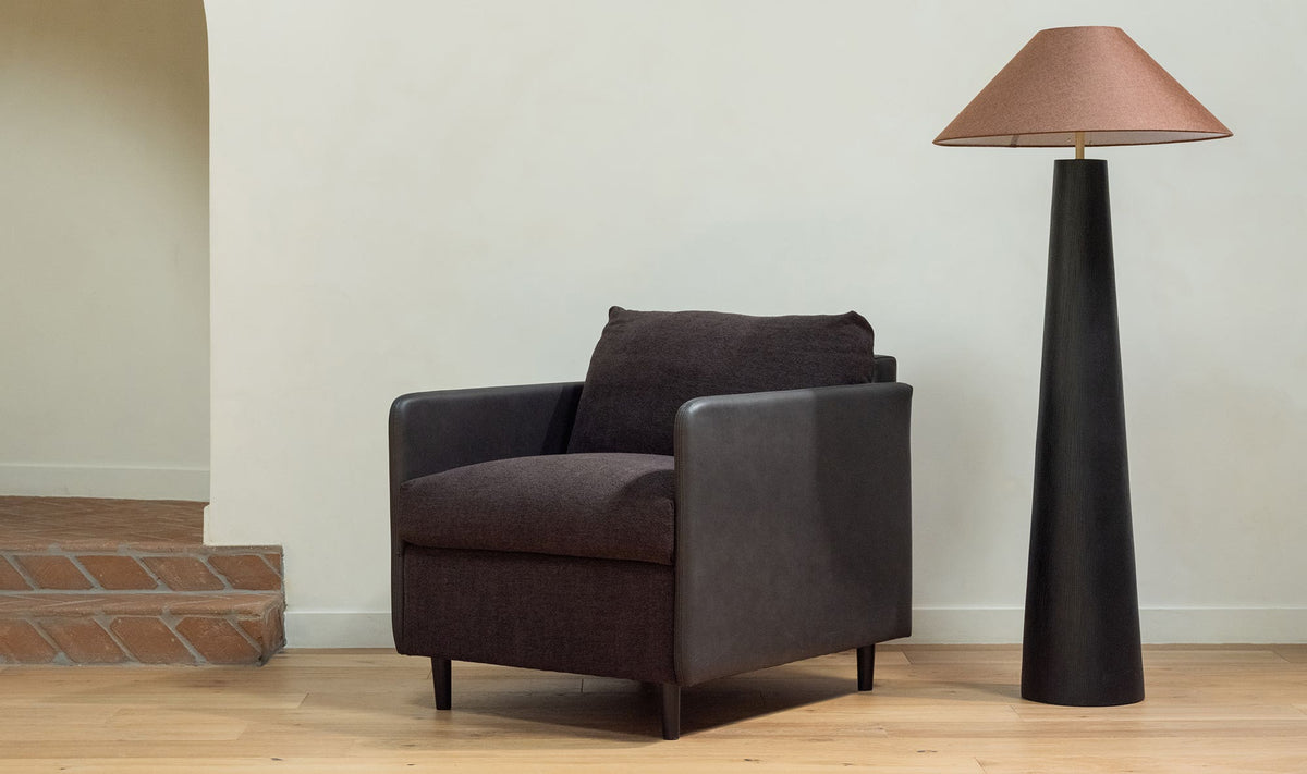 31.5" Warm Black Leather Accent Chair