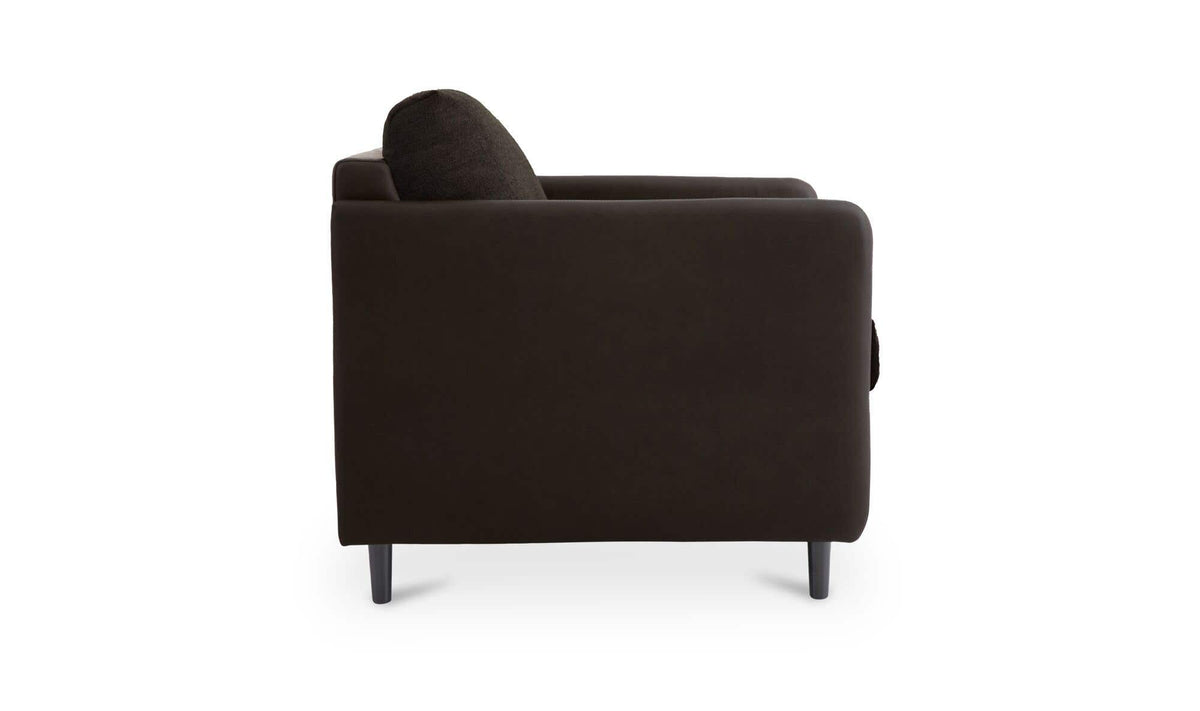 31.5" Warm Black Leather Accent Chair