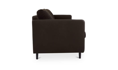 86.8" Warm Black Leather Sofa