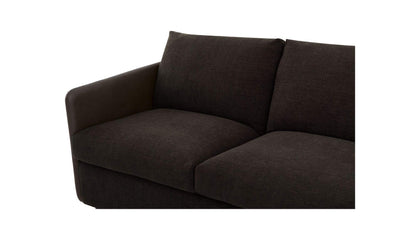 86.8" Warm Black Leather Sofa