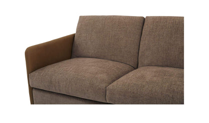 86.8" Brown Leather Sofa