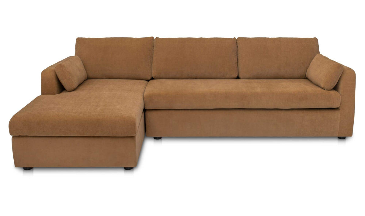 115.75" Ginger Upholstered Sleeper Storage Chaise Left Facing Sectional