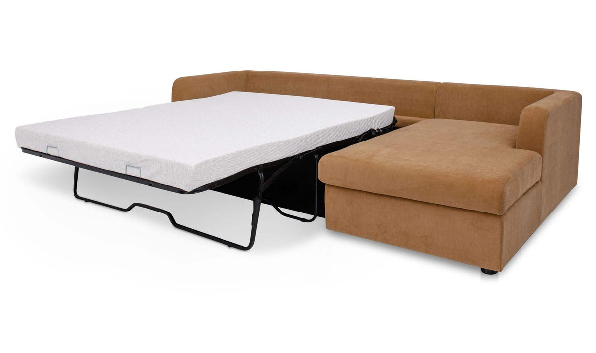 115.75" Ginger Upholstered Sleeper Storage Chaise Right Facing Sectional