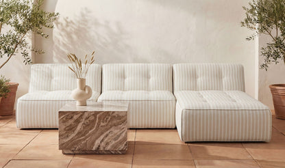 41.3" Brown Stripe Upholstered Sectional Component