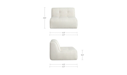 41.3" Brown Stripe Upholstered Sectional Component