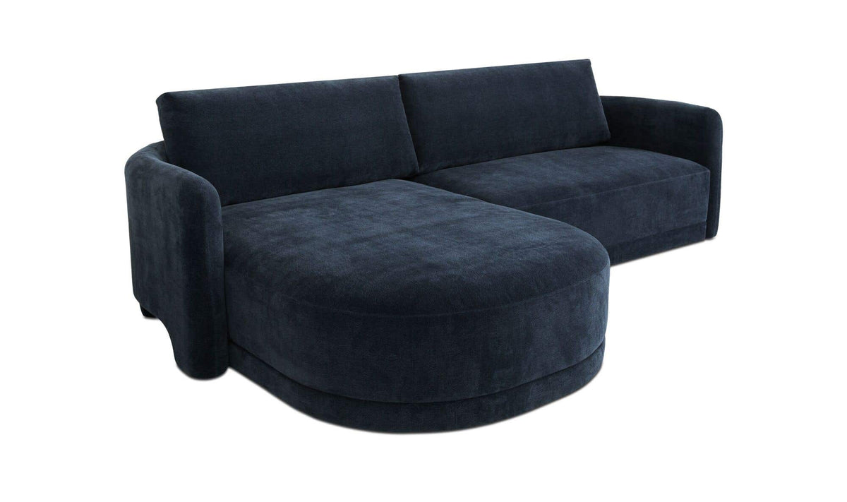 108.7" Dark Blue Upholstered Left Facing Sectional