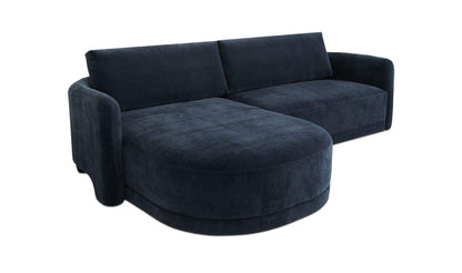 108.7" Dark Blue Upholstered Left Facing Sectional