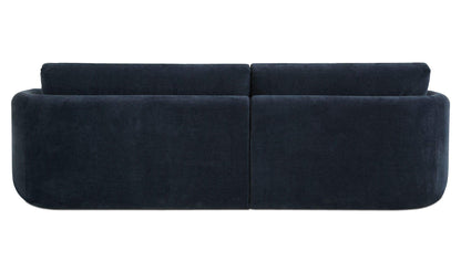 108.7" Dark Blue Upholstered Left Facing Sectional