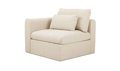 40.16" Light Beige Upholstered Left Arm Facing Chair