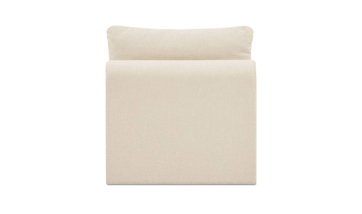 33.46" Light Beige Upholstered Slipper Chair