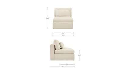 33.46" Light Beige Upholstered Slipper Chair