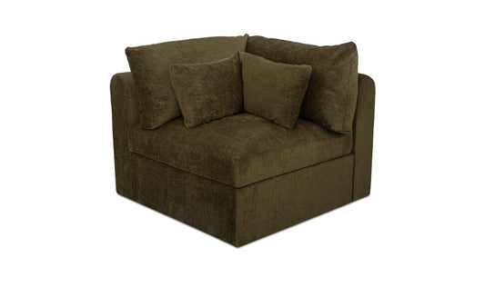 40.16" Dark Green Upholstered Corner Chair
