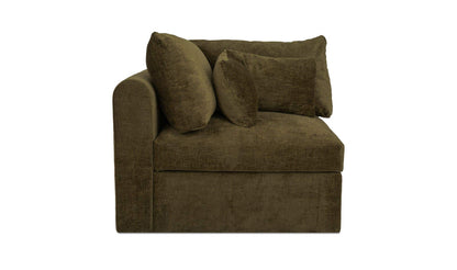 40.16" Dark Green Upholstered Corner Chair