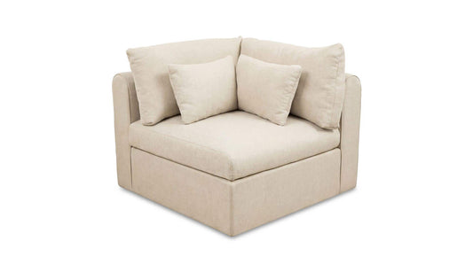 40.16" Light Beige Upholstered Corner Chair
