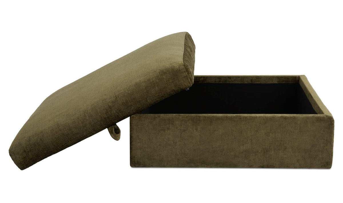 40.16" Dark Green Upholstered Storage Ottoman