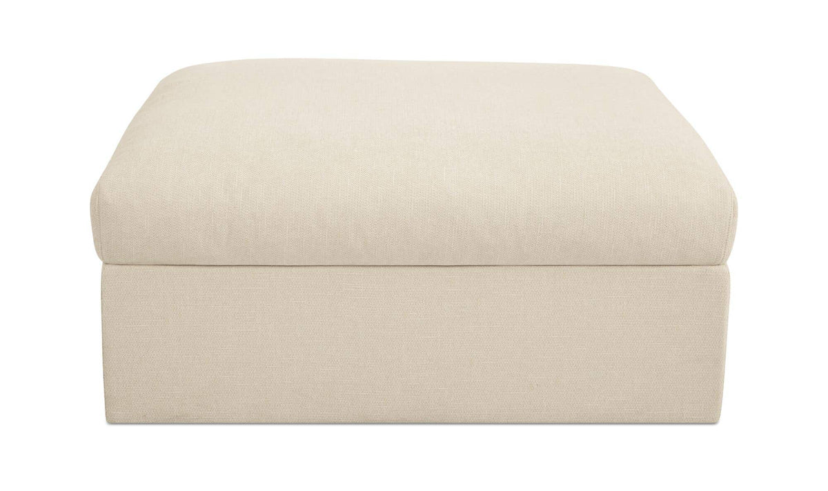 40.16" Light Beige Upholstered Storage Ottoman
