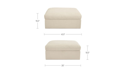 40.16" Light Beige Upholstered Storage Ottoman