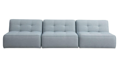 123.9" Light Blue Upholstered 3 Piece Sofa