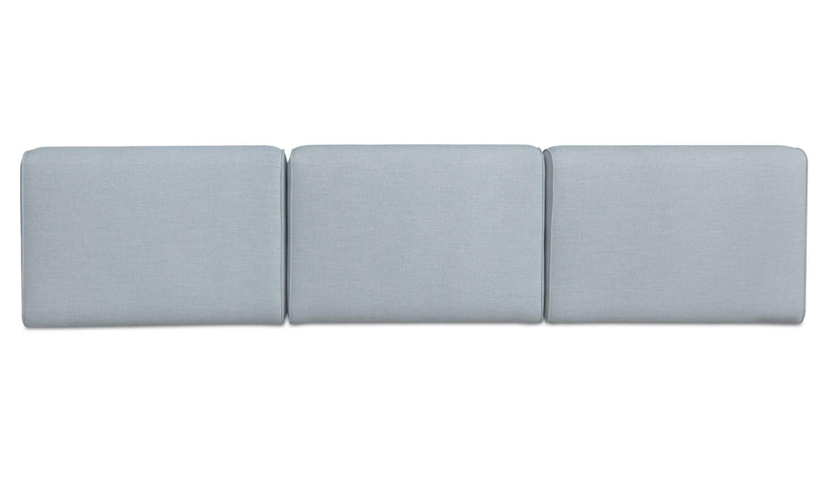 123.9" Light Blue Upholstered 3 Piece Sofa