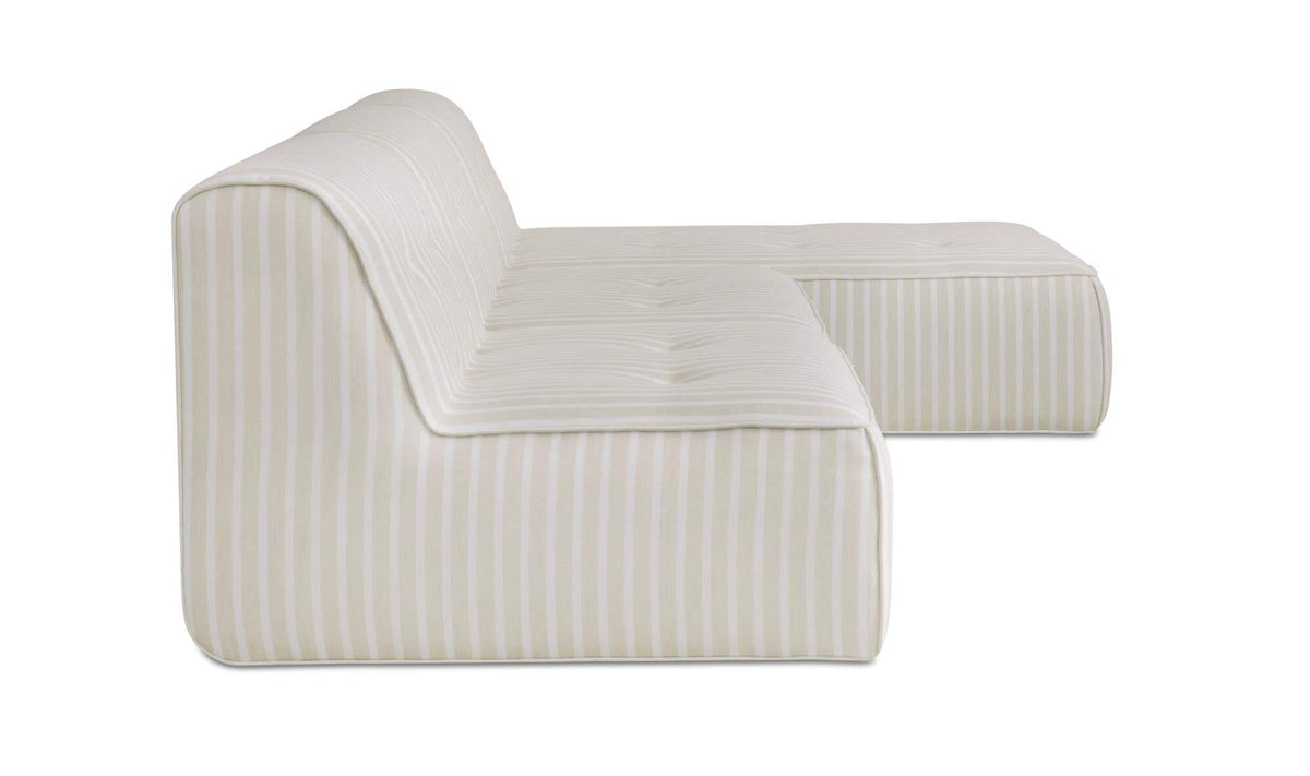 123.9" Brown Stripe Upholstered 3 Piece Sectional