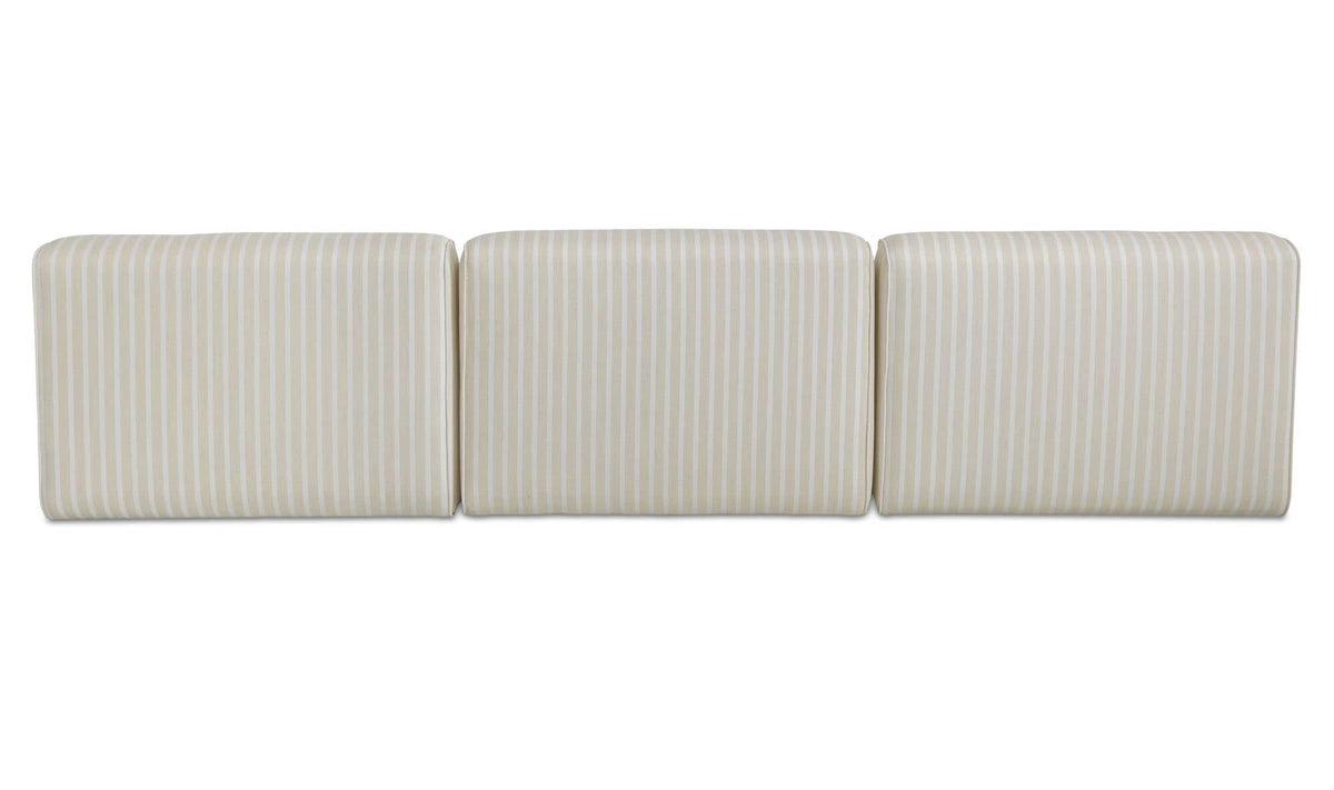 123.9" Brown Stripe Upholstered 3 Piece Sectional