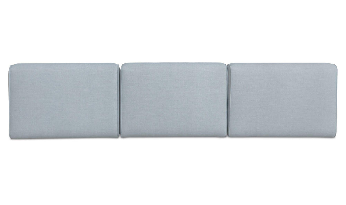 123.9" Light Blue Upholstered 3 Piece Sectional