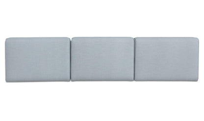 123.9" Light Blue Upholstered 3 Piece Sectional