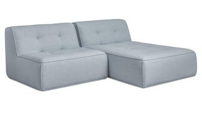 82.6" Light Blue Aluminum 2 Piece Outdoor Nook