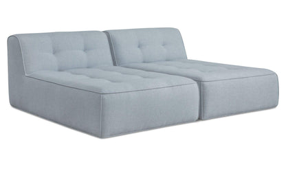 82.6" Light Blue Aluminum 2 Piece Outdoor Sun Lounger
