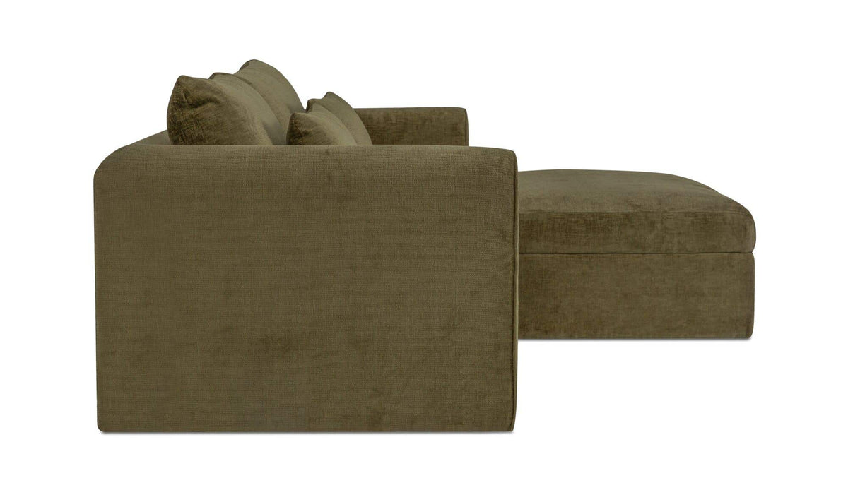 80.3" Dark Green Upholstered Nook Modular Sectional