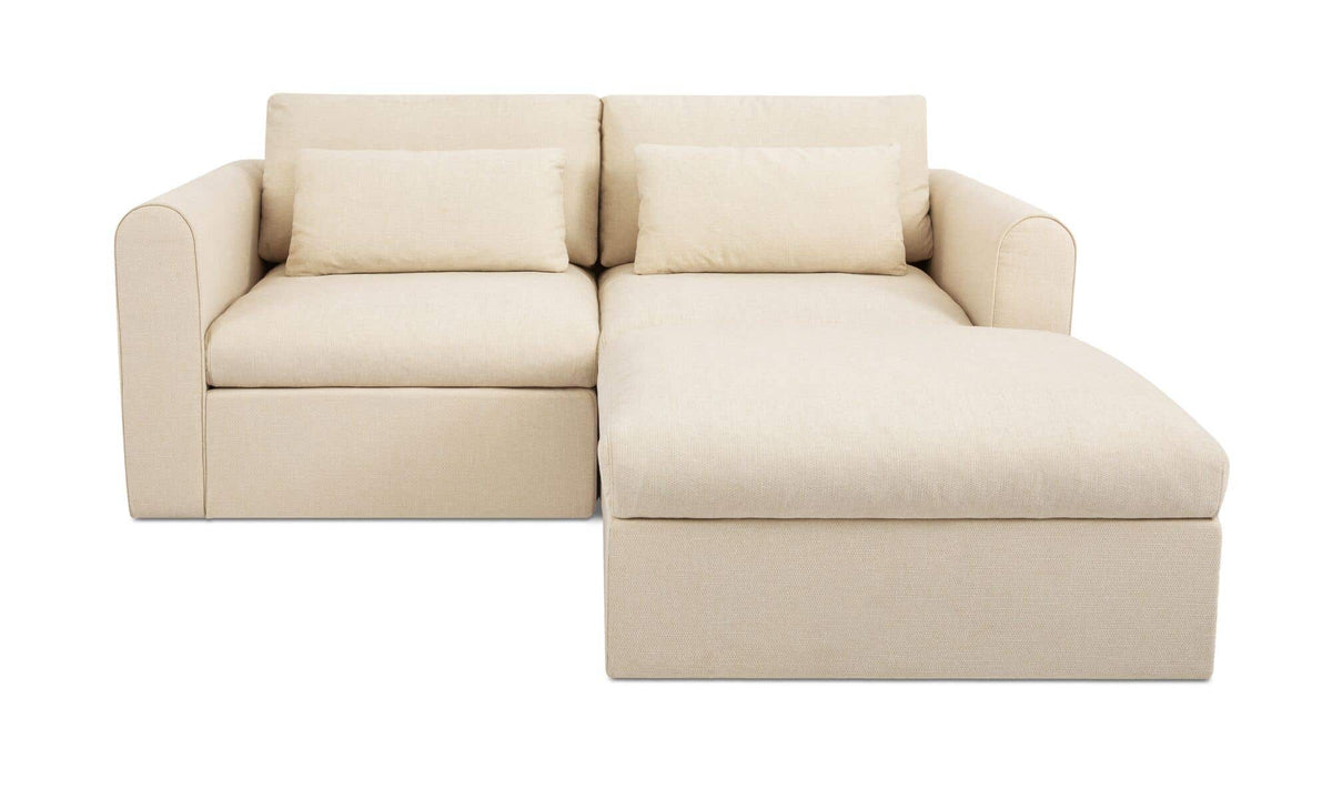 80.3" Light Beige Upholstered Nook Modular Sectional