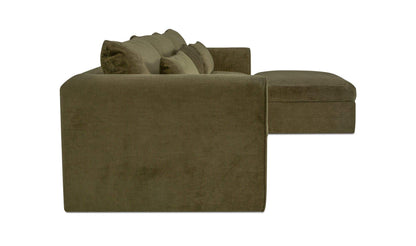 113.8" Dark Green Upholstered Lounge Modular Sectional