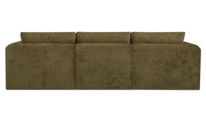 113.8" Dark Green Upholstered Lounge Modular Sectional