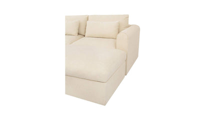 113.8" Light Beige Upholstered Lounge Modular Sectional