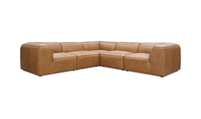 112" Sonoran Tan Leather L-Shaped Modular Sectional