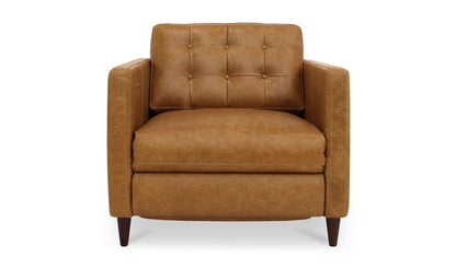 37.4" Tan Leather Power Recliner Accent Chair