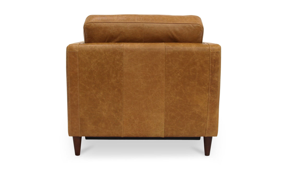 37.4" Tan Leather Power Recliner Accent Chair