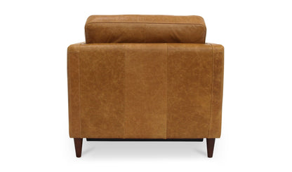 37.4" Tan Leather Power Recliner Accent Chair