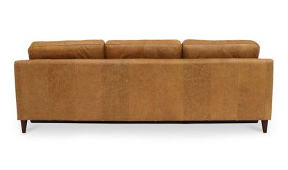 94.1" Tan Leather Power Recliner Sofa