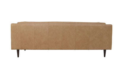 86" Tan Leather Sofa