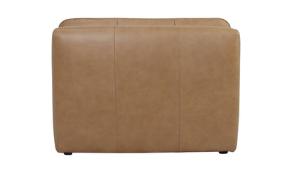 42.5" Tan Leather Slipper Chair