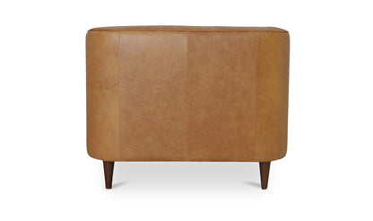 38.6" Tan Leather Chaise