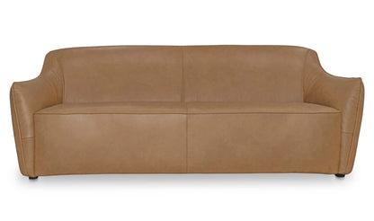 83.5" Tan Leather Sofa